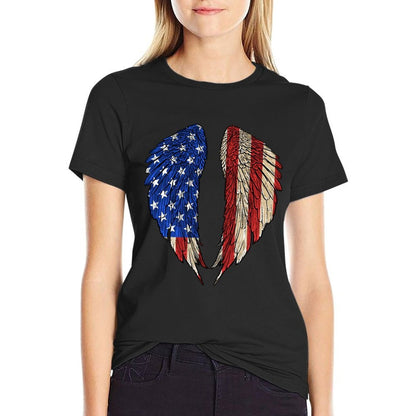 Angel Wings American Patriotic 4th Of July Comfortable T-Shirt