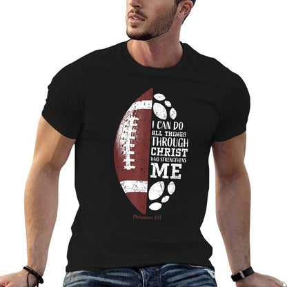 Christian Football Philippians 413 Religious Verse Faith  Quick-drying T-Shirt