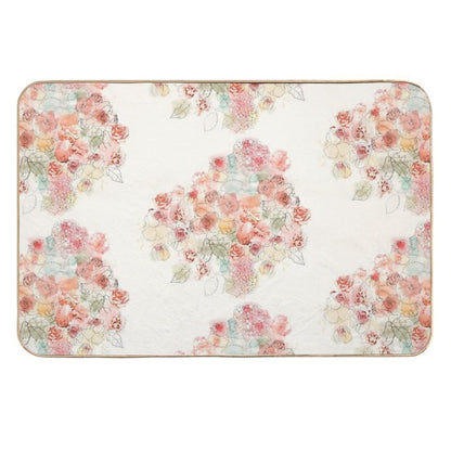 Watercolor Flower Print Design  Multi-Purpose Bath Mat