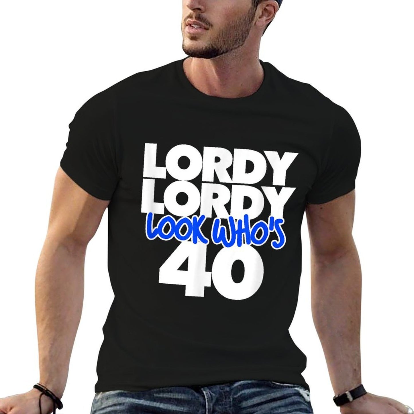Lordy Lordy Look Who's 40 Shirt for 40th Birthday Party  Moisture-wicking T-Shirt