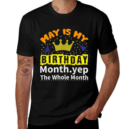 IT'S MY BIRTHDAY MAY Month Groovy Birthday Novelty  High-quality Stitching T-Shirt