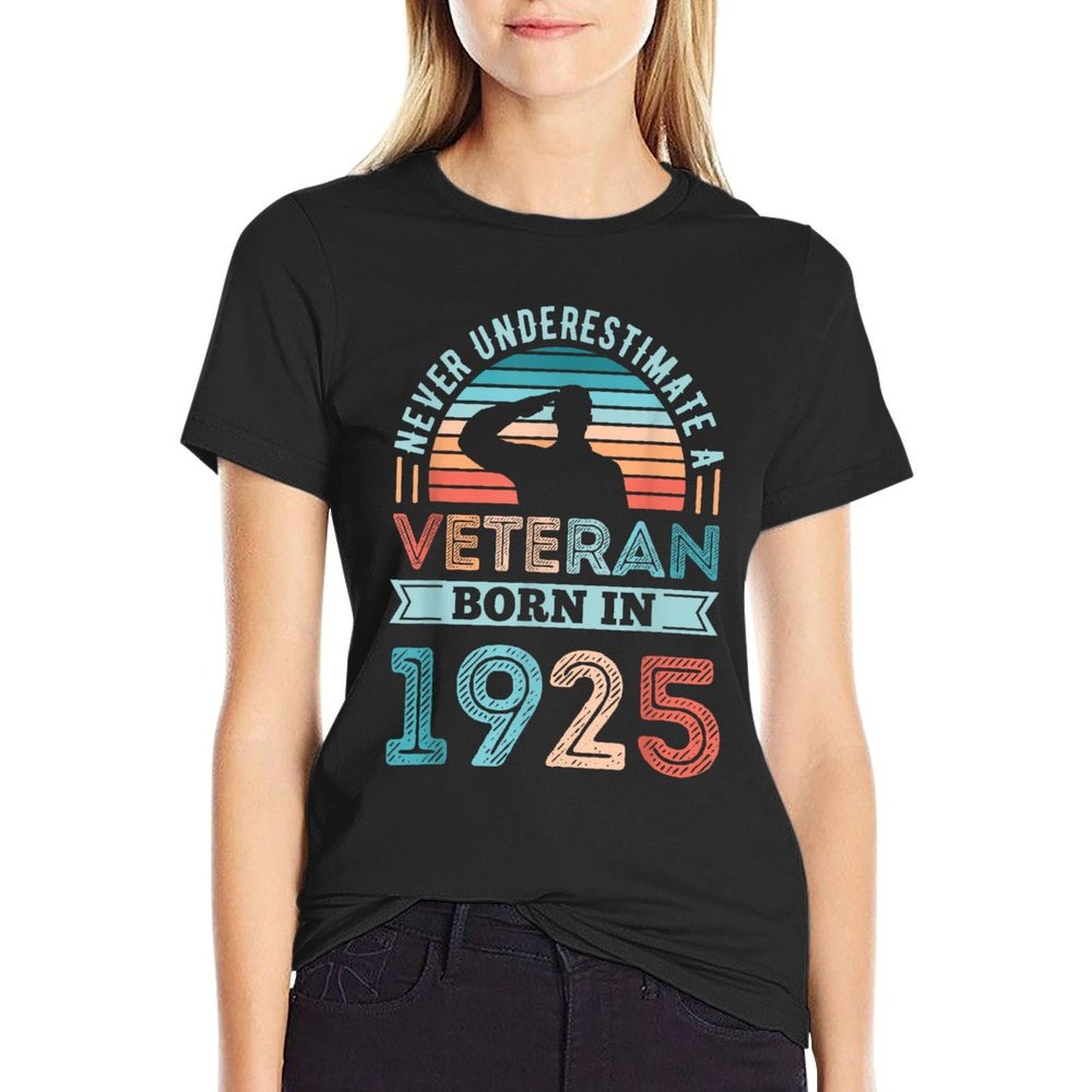 Veteran Born in 1925 100th Birthday Military Gifts  Breathable T-Shirt