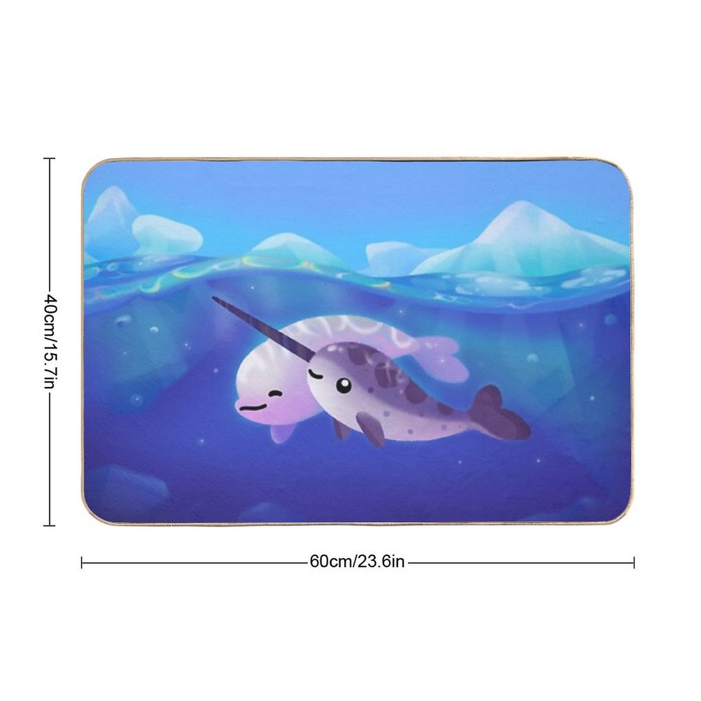 Beluga And Narwhal  Versatile Bath Mat