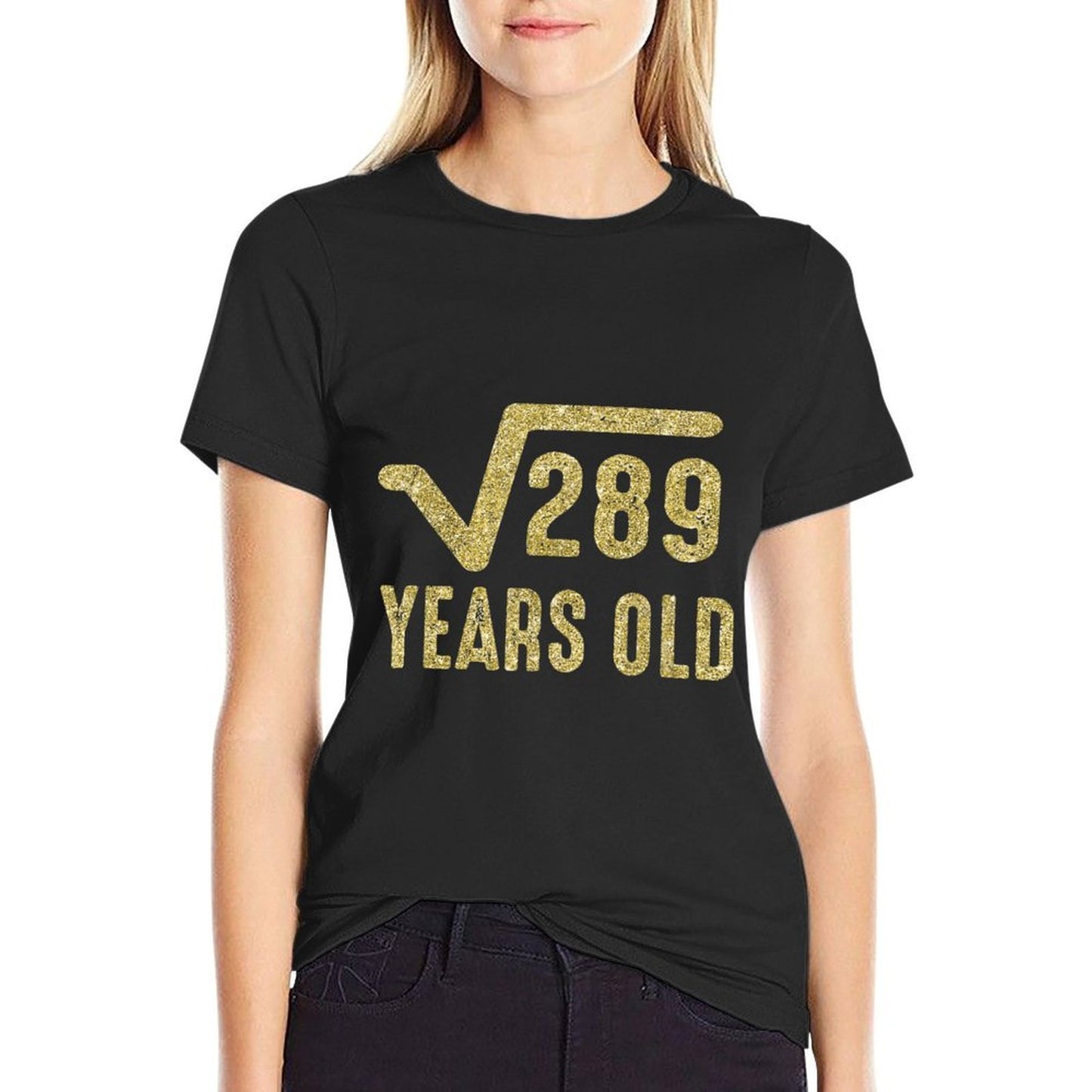 Square Root of 289  17th Birthday T (Gold)  Moisture-wicking T-Shirt