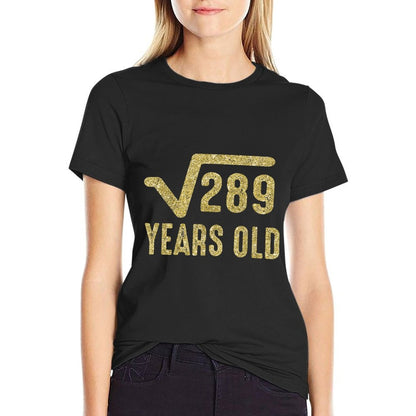 Square Root of 289  17th Birthday T (Gold)  Moisture-wicking T-Shirt