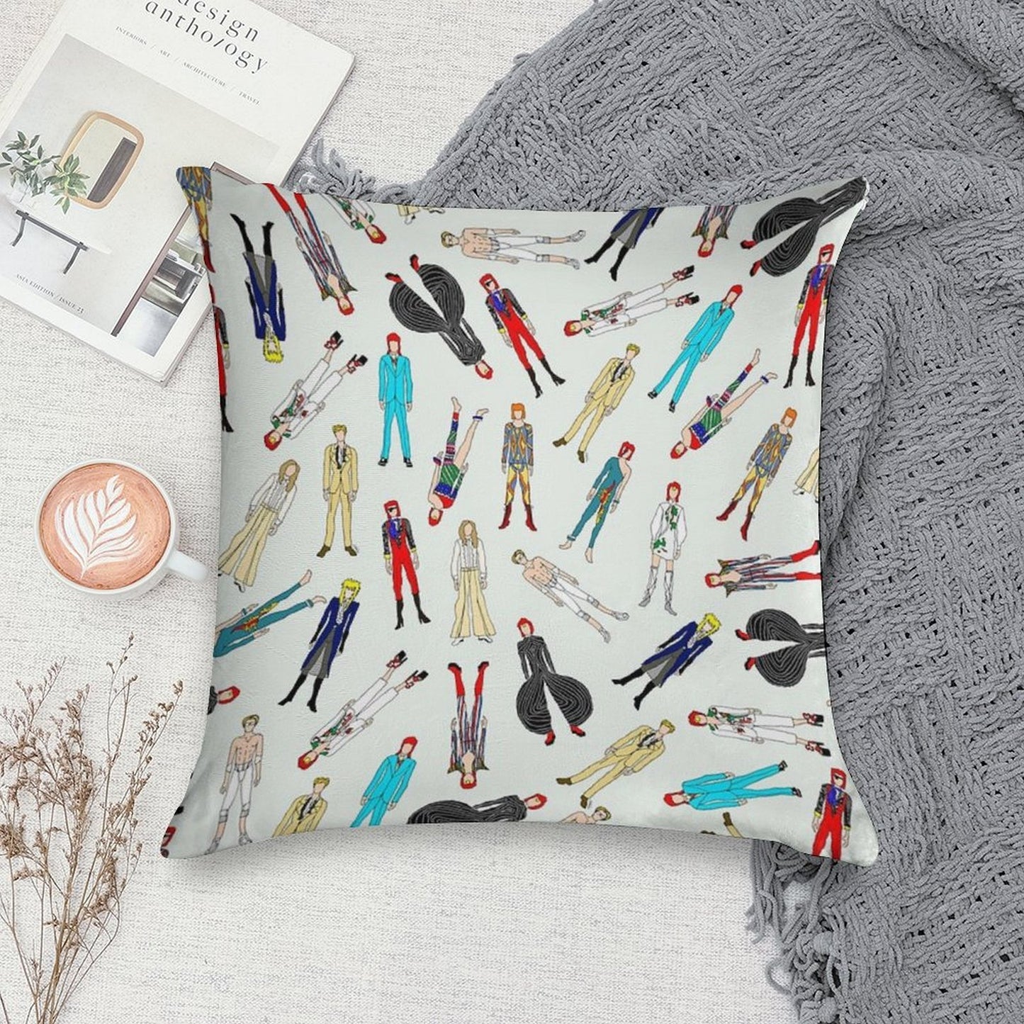 Floating Bowies Soft Reinforced Edging Throw Pillow