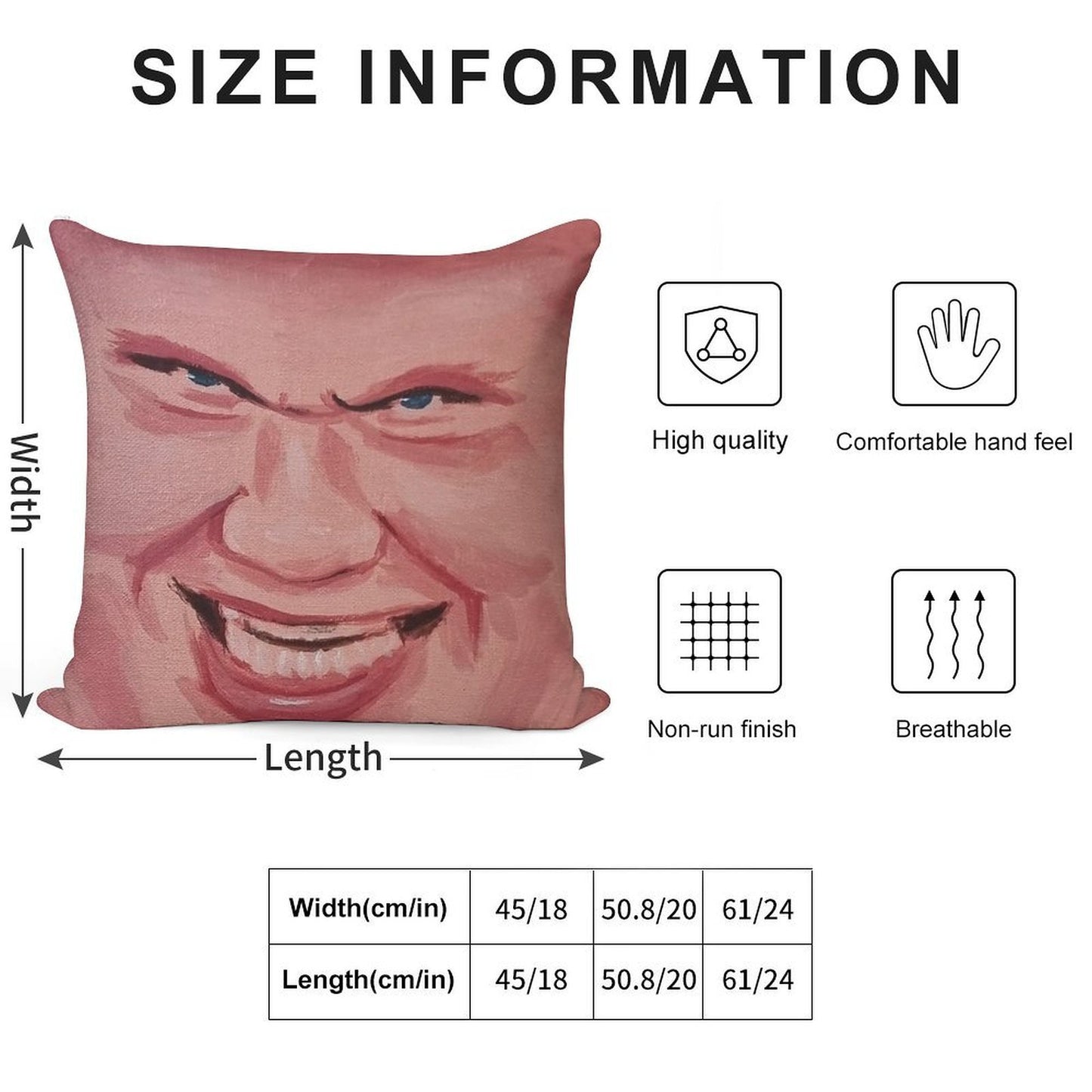 Evil Erling Haaland Face Soft Decorative Cover Throw Pillow