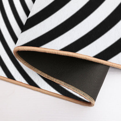 Twilight Zone Tunnel (black on White)  Toxin-Free Bath Mat