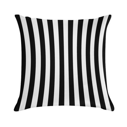 Black White Striped Pillow Cushion Cover Skirt Soft Warmth Comfort Throw Pillow