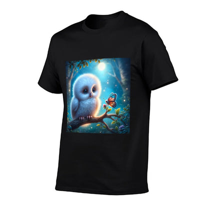 Twilight Whispers Baby Owl & Butterfly - A Serene Encounter  Versatile T-Shirt