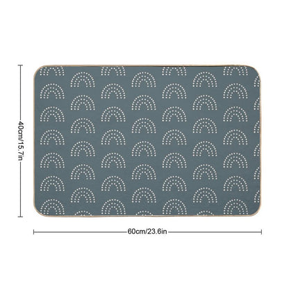 Navy Rainbow Pattern  Fade-Resistant Bath Mat