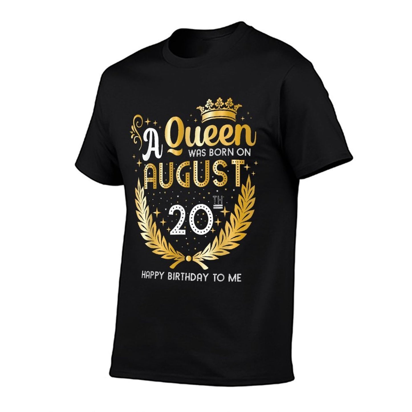 A Queen Was Born on August 20, Girly August 20th Birthday  Polyester Blend T-Shirt