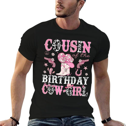 Cousin Of The Birthday CowGirl Pink Disco Rodeo Western  Moisture-wicking T-Shirt