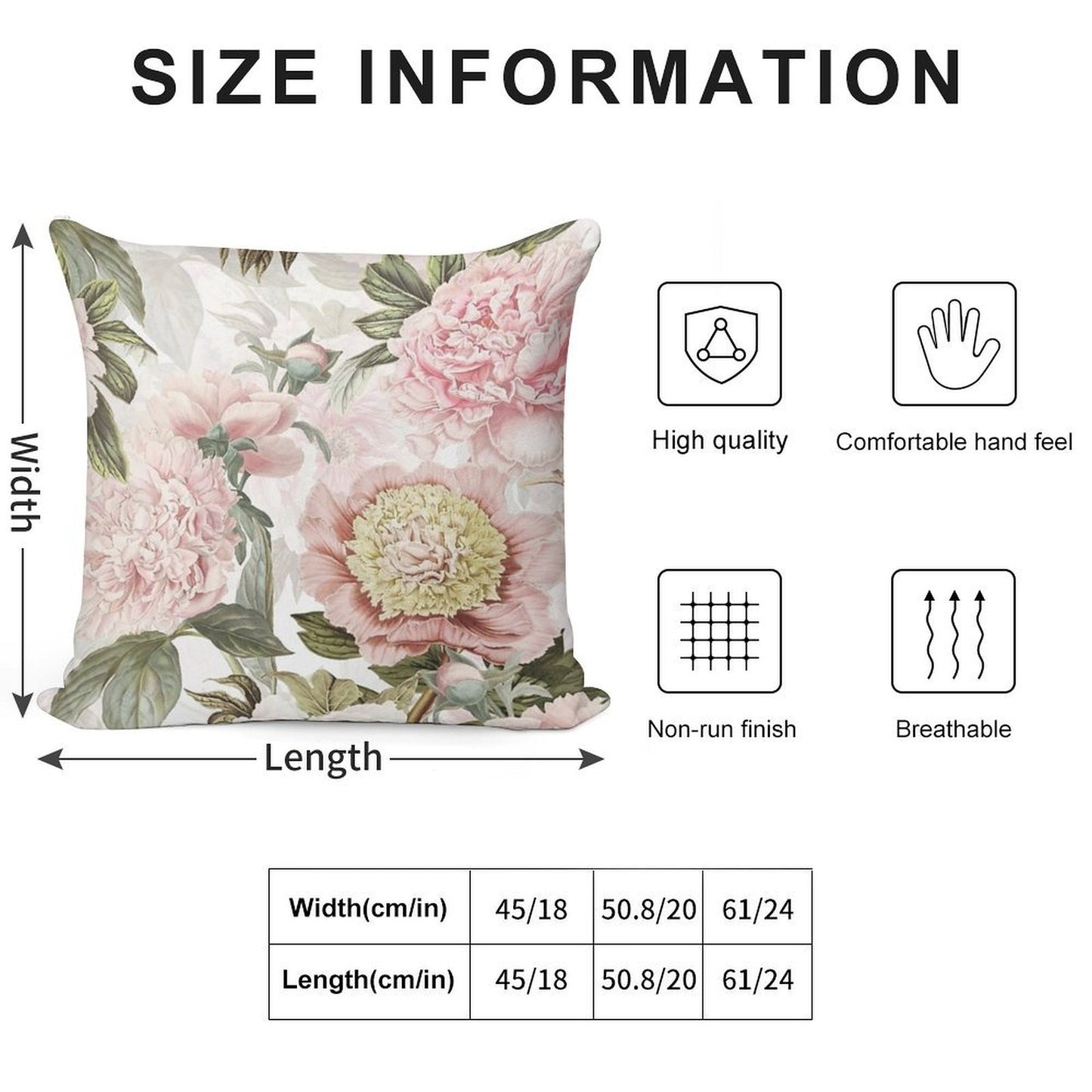 Vintage Botanical Blush Peony Flowers Botanical Garden Pattern Soft Style Accent Throw Pillow