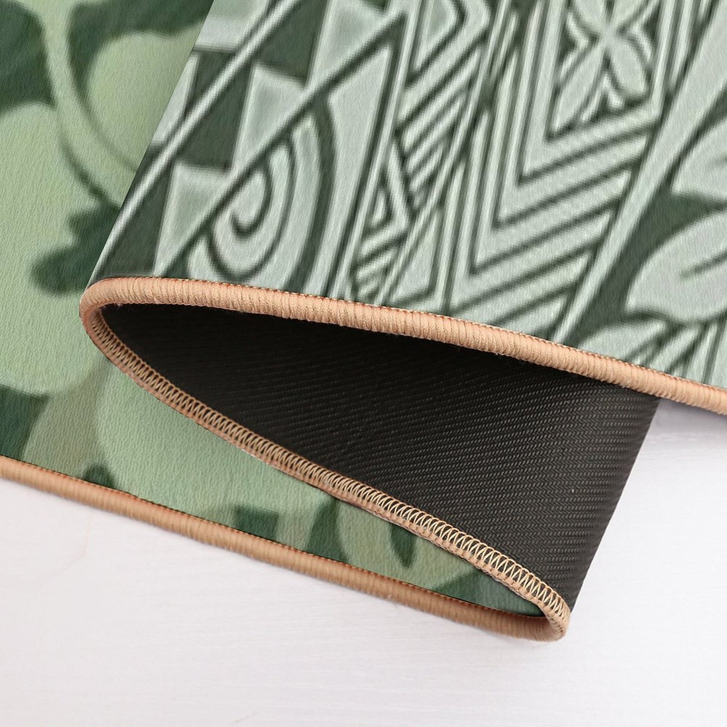 Hawaiian Green Tropical Tapa Print  Long-Lasting Bath Mat