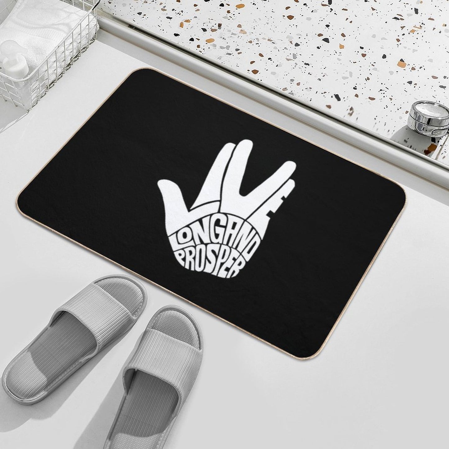 Star Trek Live Long And Prosper White  Long-Lasting Bath Mat