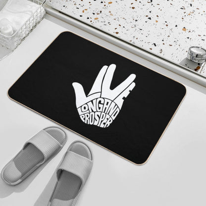 Star Trek Live Long And Prosper White  Long-Lasting Bath Mat