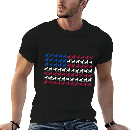Labrador Retriever Patriotic American 4th Of July  Polyester Blend T-Shirt