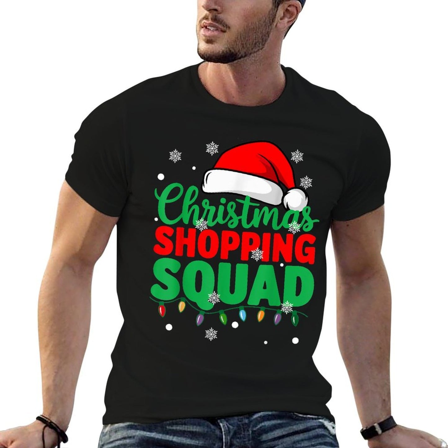 Christmas Shopping Squad Holiday Shopper Group Santa Hat  Breathable T-Shirt