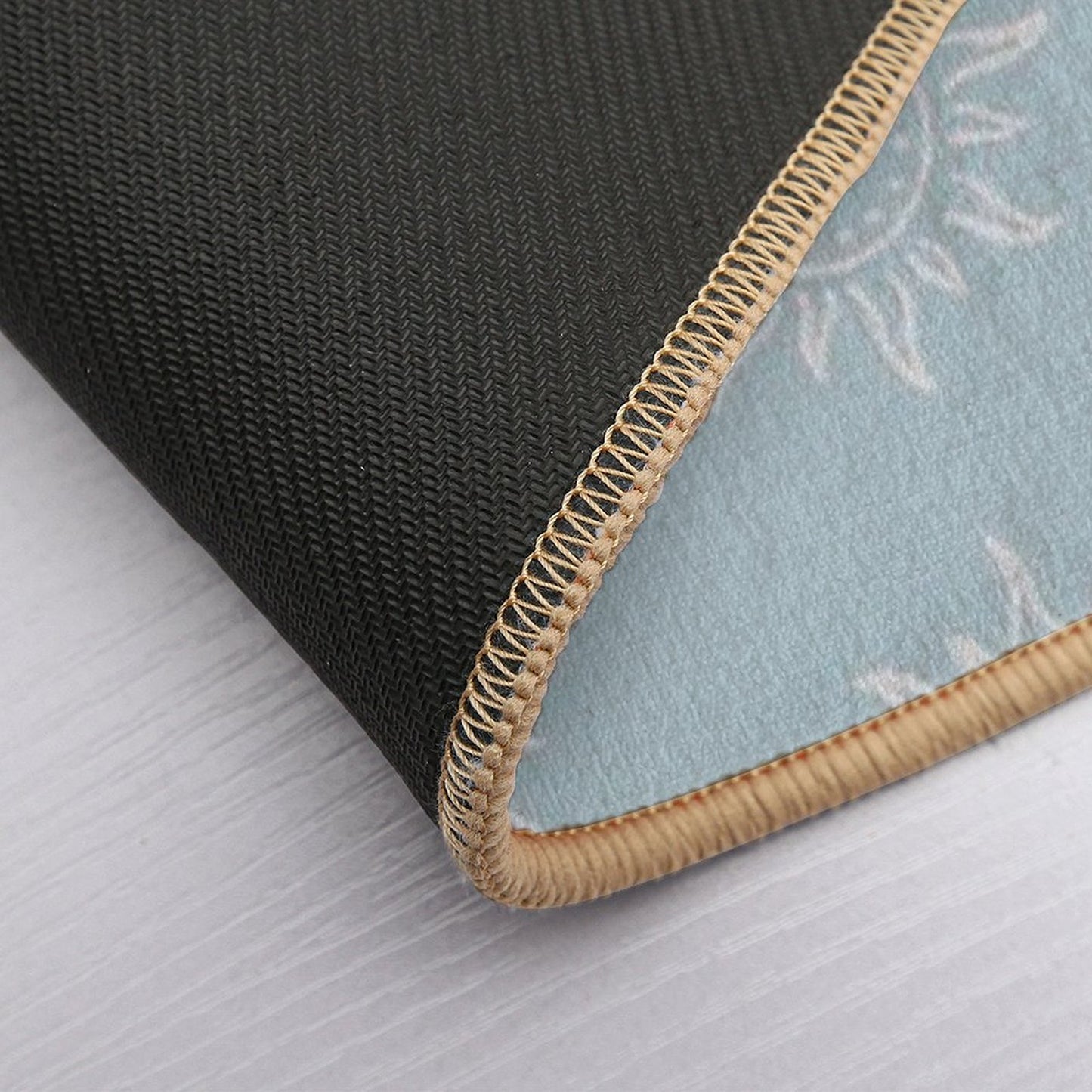 Cute Boho Sun Pattern Bohemian Aesthetic In Muted Colors Sky Blue  Easy Maintenance Bath Mat