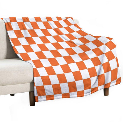 Tennessee Orange And White Checkerboard Versatility Throw Blanket