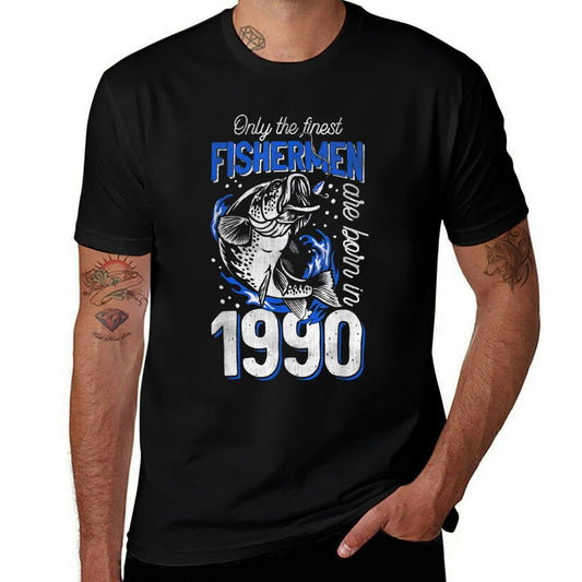 Gift for 30 Years Old Fishing Fisherman 1990 30th Birthday  Moisture-wicking T-Shirt