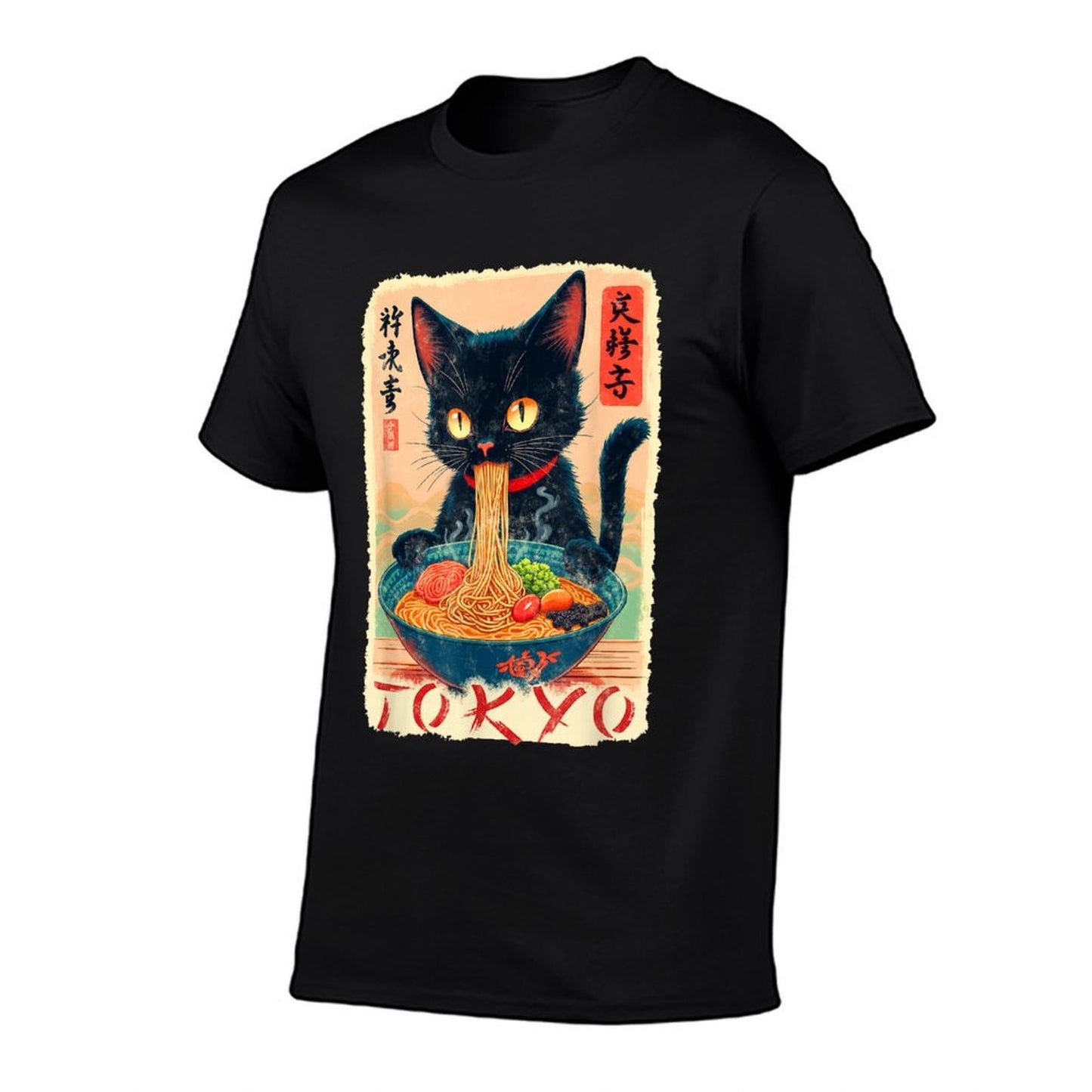 Tokyo Cat Ramen Noodles Japanese Culture  Relaxed-fit T-Shirt
