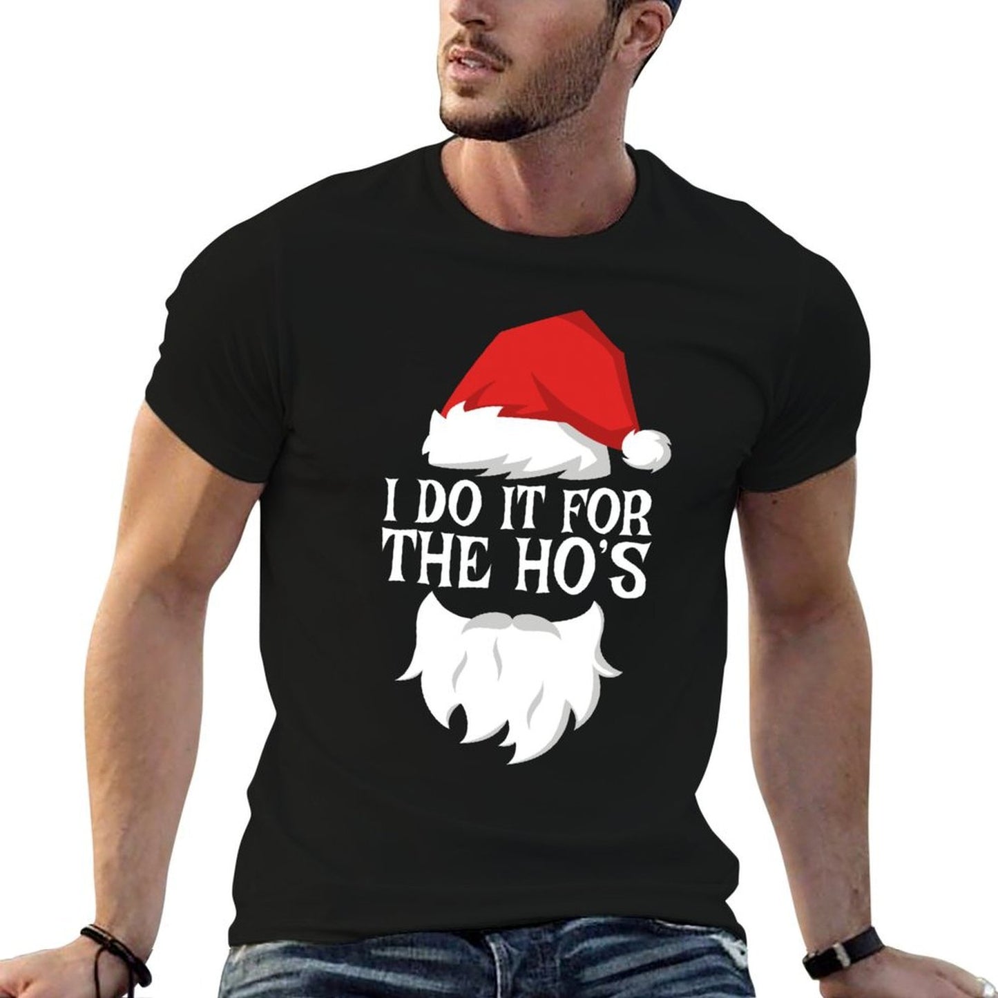 I Do It For The Hos Santa Christmas  Summer-ready Fabric T-Shirt