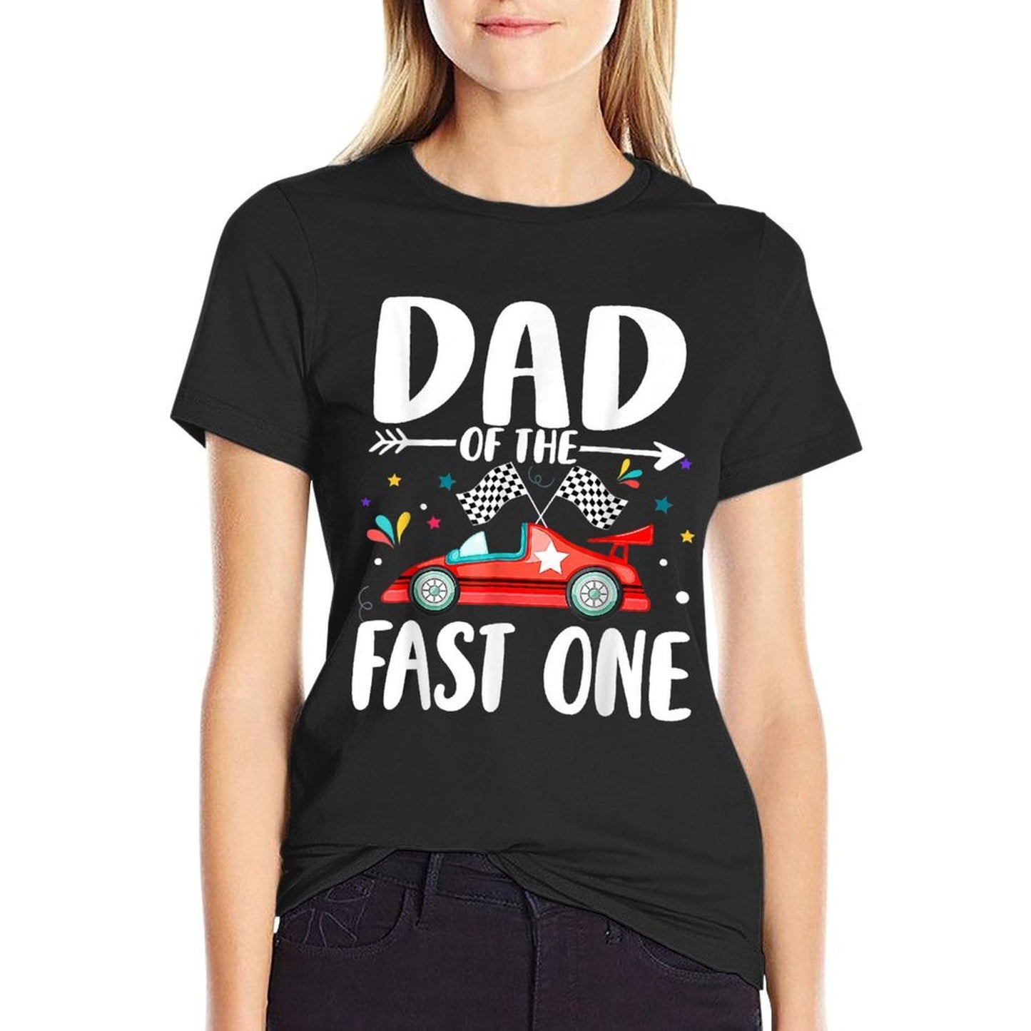 Dad Of The Fast One Birthday 1st Race Car Family Matching  Quick-drying T-Shirt