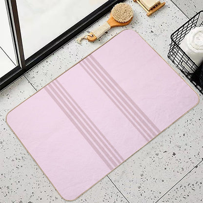 Shades of Pink with An Elegant Vertical Stripe Pattern  Versatile Bath Mat