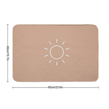 Boho Minimalist Sun  Long-Lasting Bath Mat
