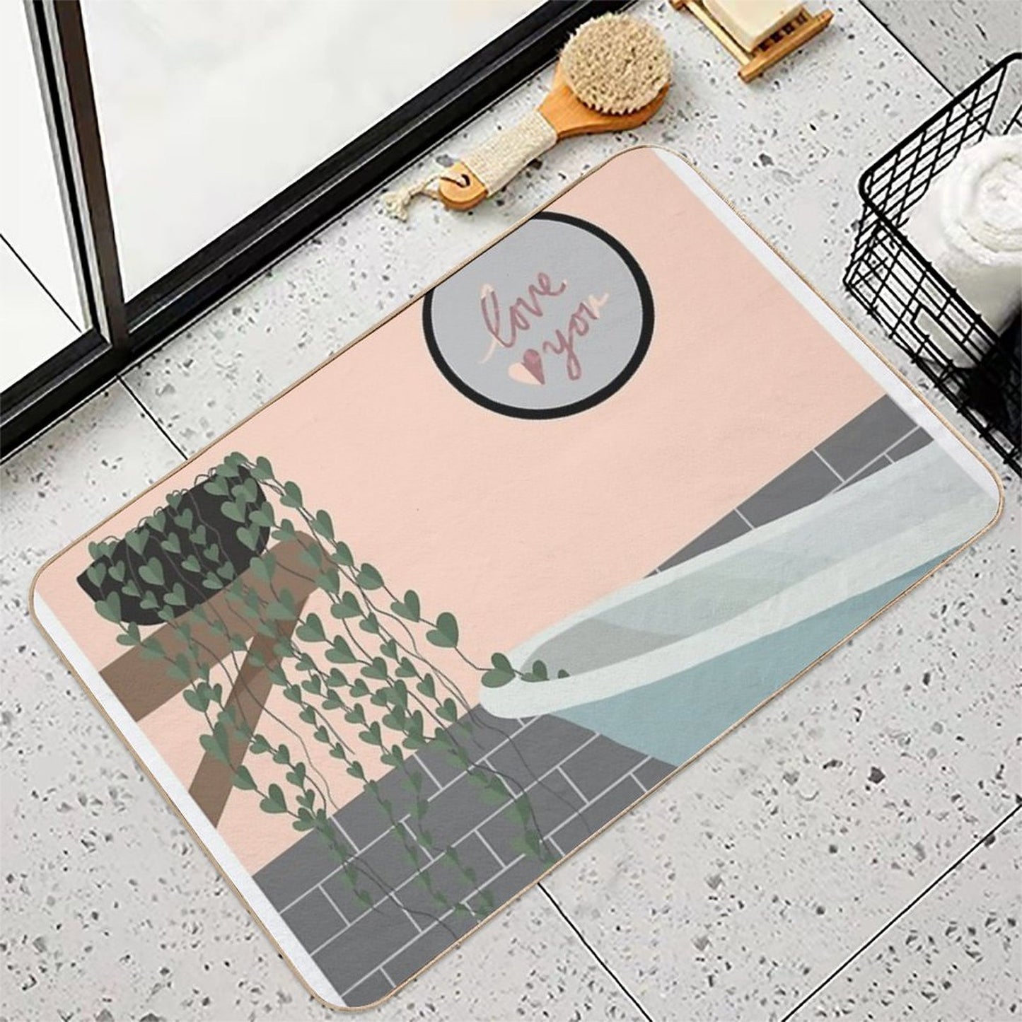 Minimalist Bathroom  Fade-Resistant Bath Mat