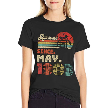 40 Year Old Awesome Since May 1983 40th Birthday  Cotton T-Shirt