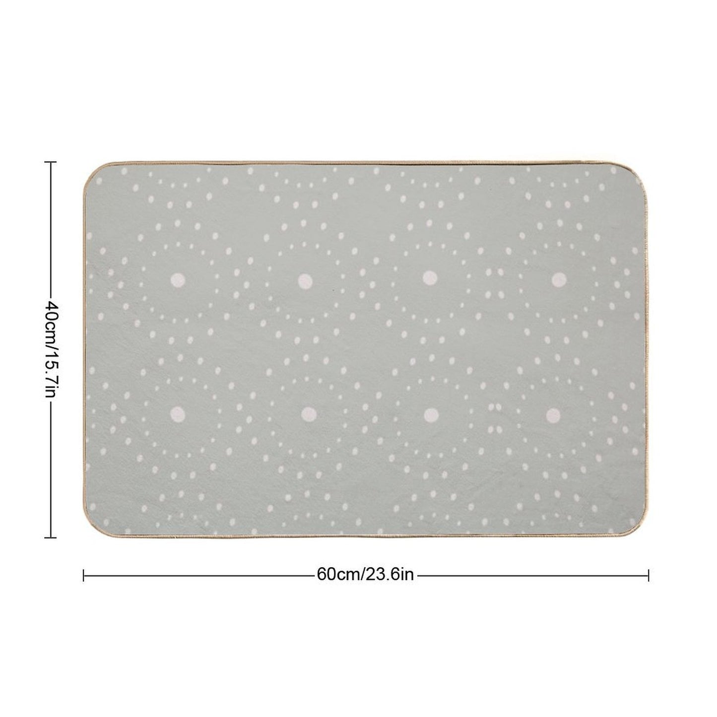 Cute Boho Minimalist Dotted Circles Design Pale Green  Long-Lasting Bath Mat