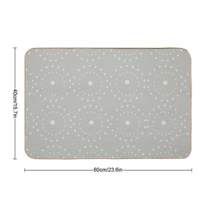 Cute Boho Minimalist Dotted Circles Design Pale Green  Long-Lasting Bath Mat