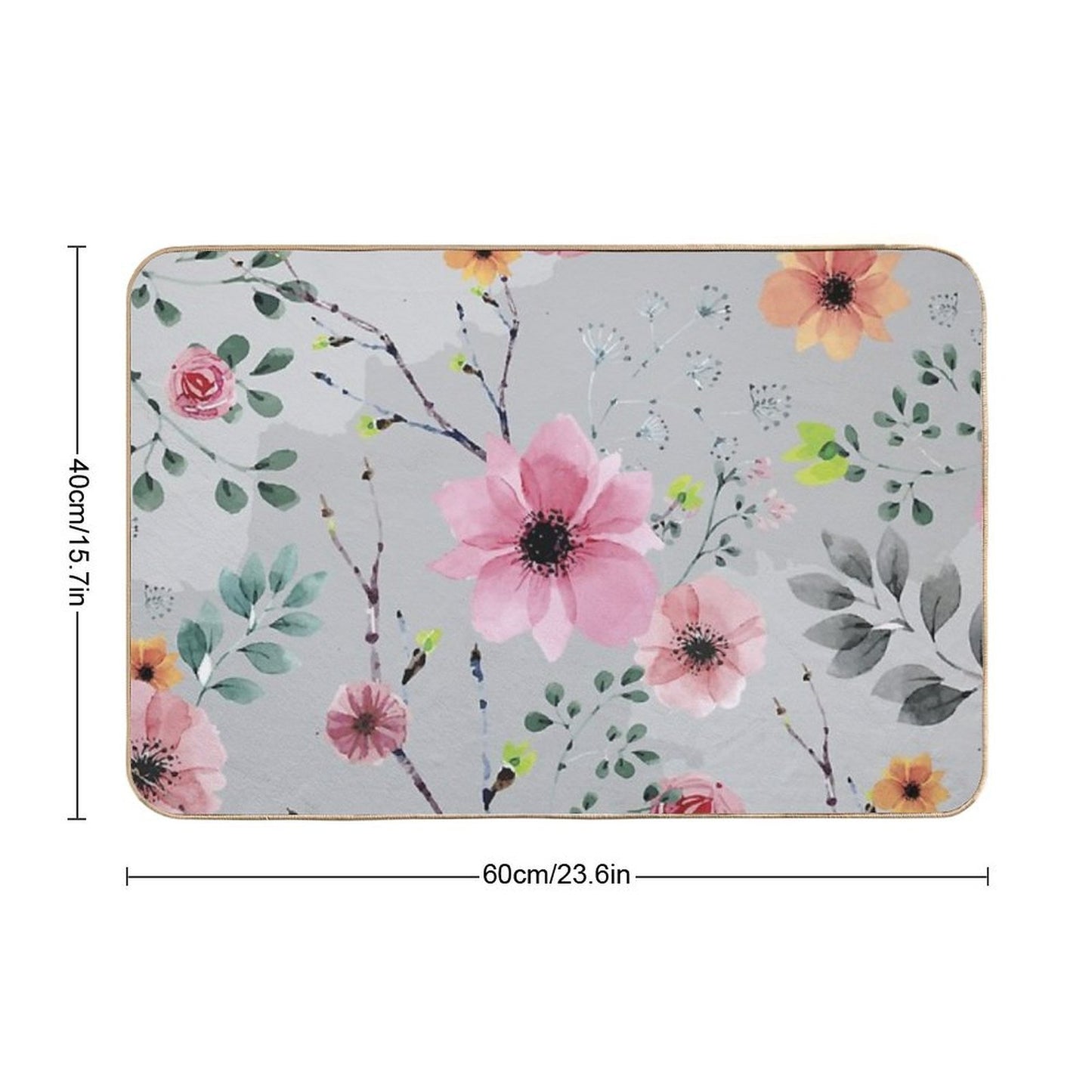 Watercolor Flowers XIV (different Flowers)  Eco-Friendly Bath Mat