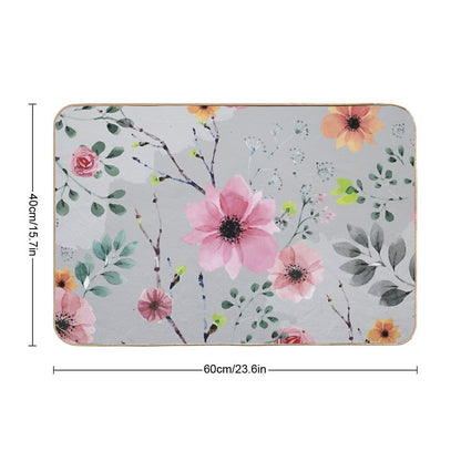 Watercolor Flowers XIV (different Flowers)  Eco-Friendly Bath Mat