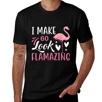 I Make 60 Look Flamazing Cute Flamingo 60th Birthday  Lightweight T-Shirt