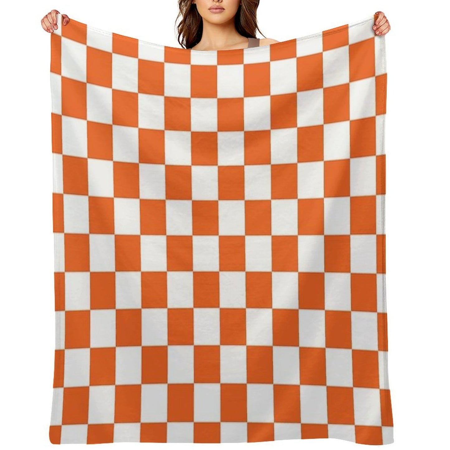 Tennessee Orange And White Checkerboard Versatility Throw Blanket