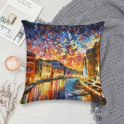 VENICE - GRAND CANAL - Leonid Afremov CITYSCAPE Soft Warmth Comfort Throw Pillow