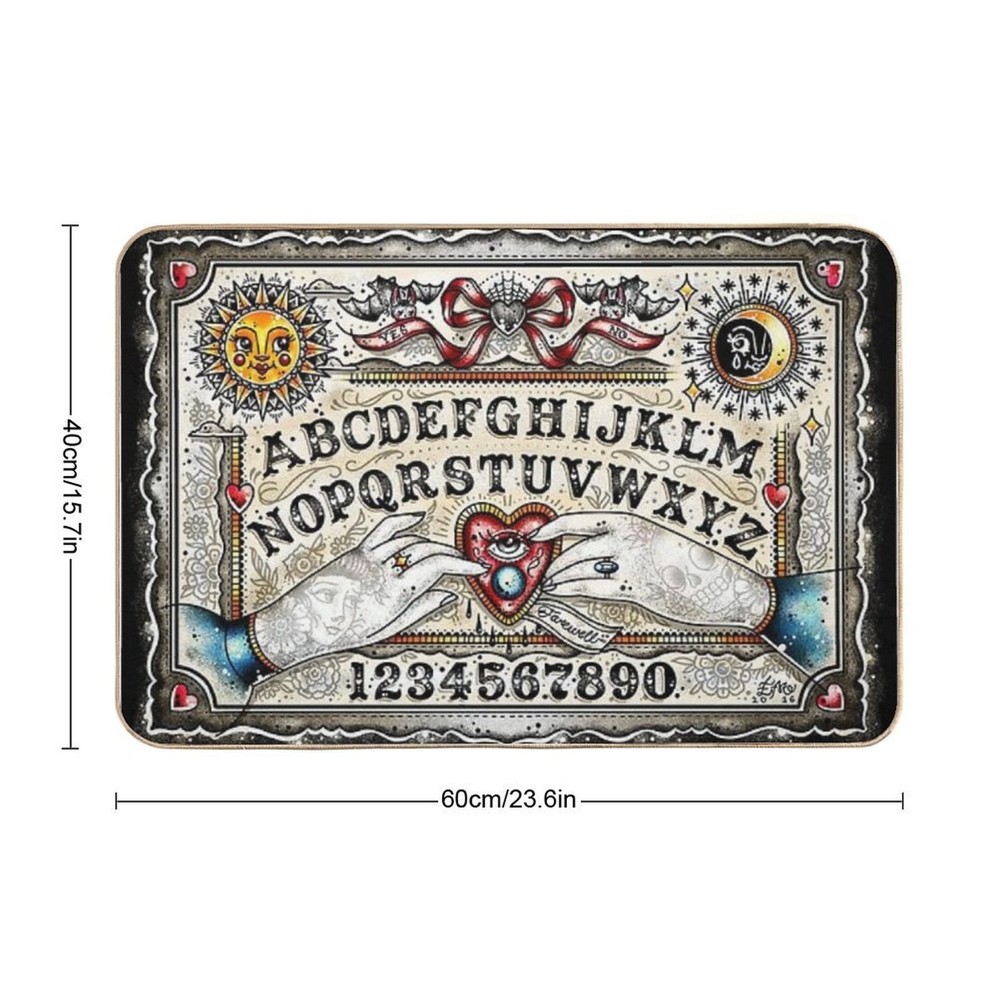 Ouija Board Cute Traditional Tattoo Flash  Versatile Bath Mat
