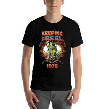 50th Birthday Fishing Keeping It Reel Since 1970 Mens  Lightweight T-Shirt