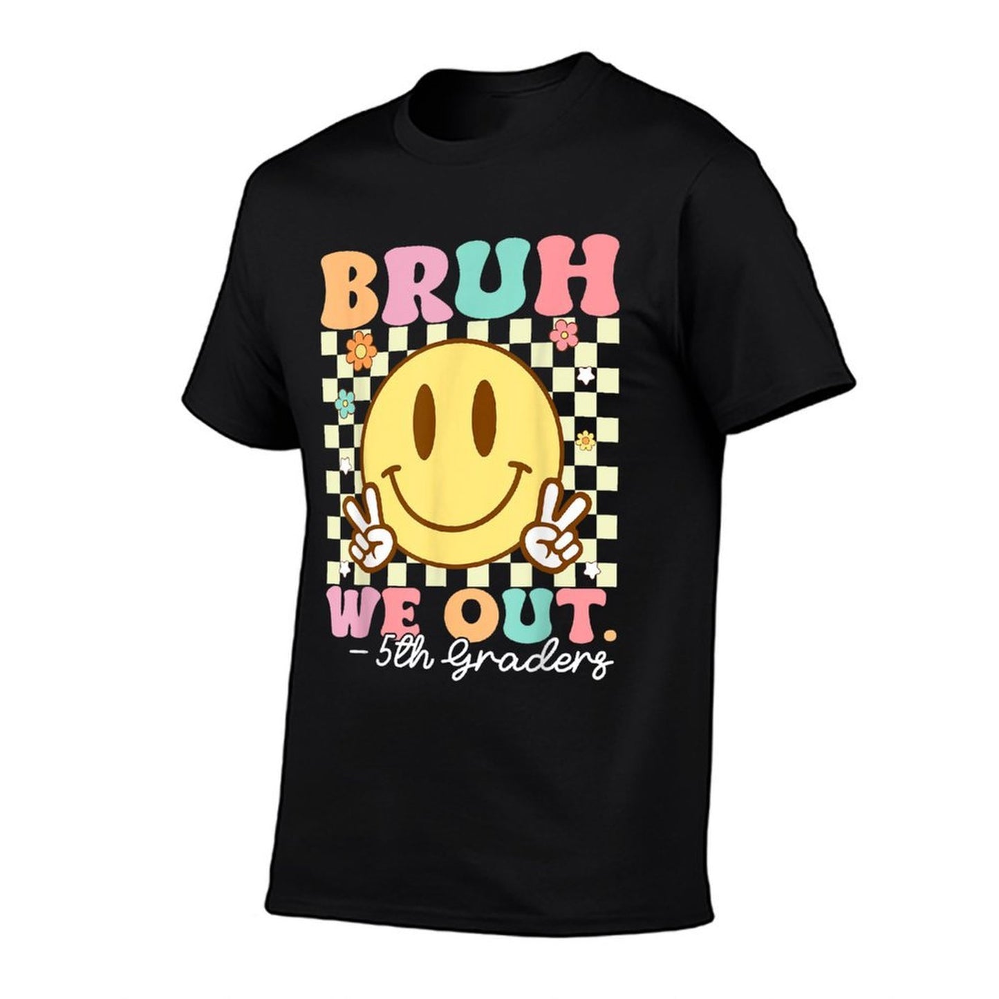 Bruh We Out 5th Graders Class of 2025 5th Grade Graduation  Ribbed Collar T-Shirt