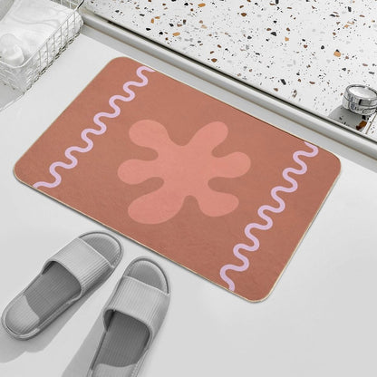 Brown Wavy Lines  Eco-Friendly Bath Mat