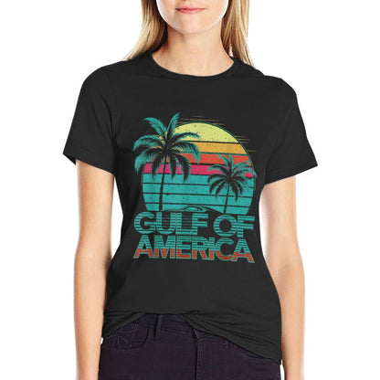 Retro Gulf Of USA America Est 2025 American Flag Gulf Mexico Vintage-inspired T-Shirt