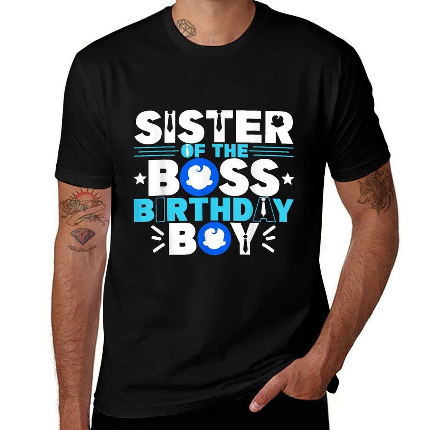 Sister Of The Boss Birthday Boy Baby Decor Family Matching  Moisture-wicking T-Shirt