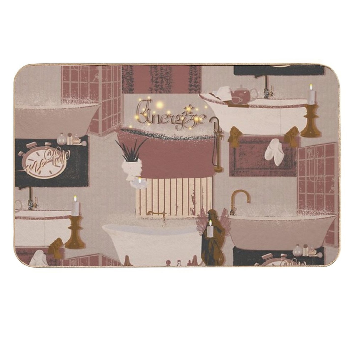 Pattern - Bubble Self-care - Energize  Repositionable Bath Mat