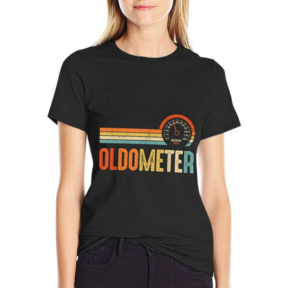OLDOMETER 50 Funny for 50th Birthday 50th Years Old  Rolled Sleeves T-Shirt
