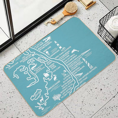 Outer Banks Map  Long-Lasting Bath Mat
