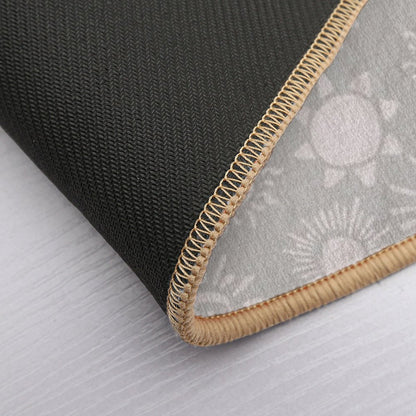 Magical Sun Bohemian Dreamy Aesthetic In Muted Colors Taupe  Versatile Bath Mat